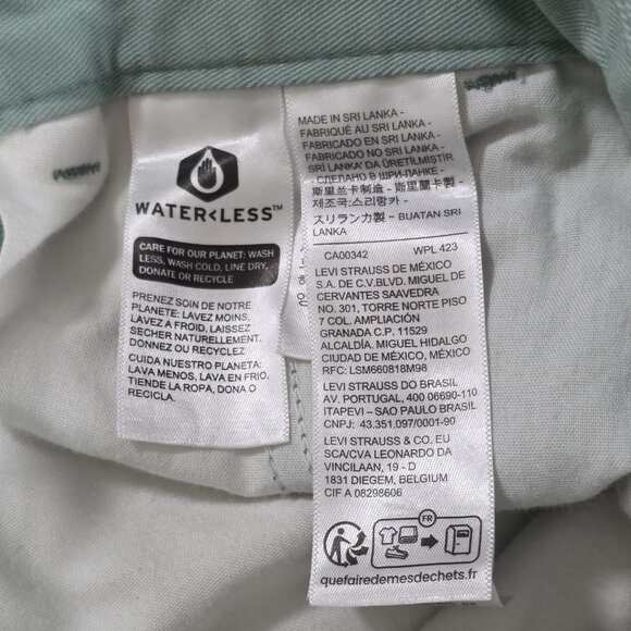 Levi's Baggy Trousers Womens28 Minty Green Wide Leg Casual Modern Loose Fit Boho - Picture 13 of 16